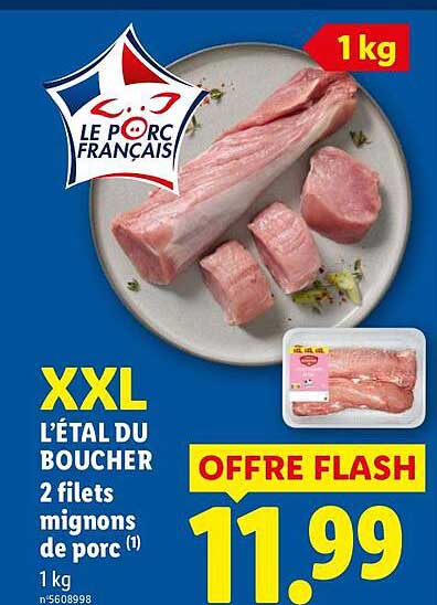 XXL L'ÉTAL DU BOUCHER 2 filets mignons de porc (1) 1 kg
