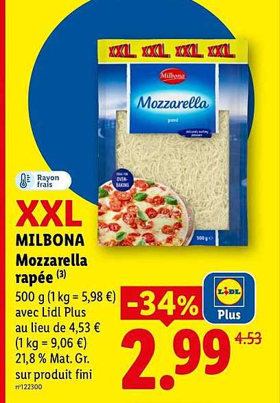 XXL MILBONA Mozzarella râpée (3)
