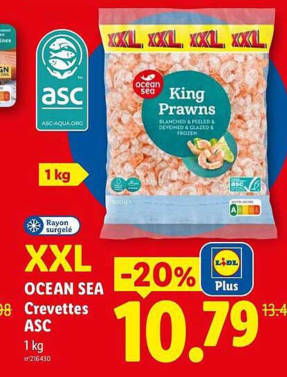 XXL OCEAN SEA Crevettes ASC 1 kg