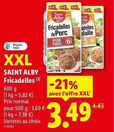 XXL SAINT ALBY Fricadelles (3) 600 g (1 kg = 5,82 €) Variétés au choix