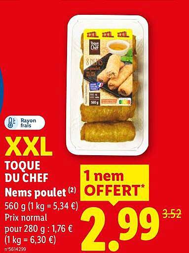 XXL TOQUE DU CHEF Nems poulet