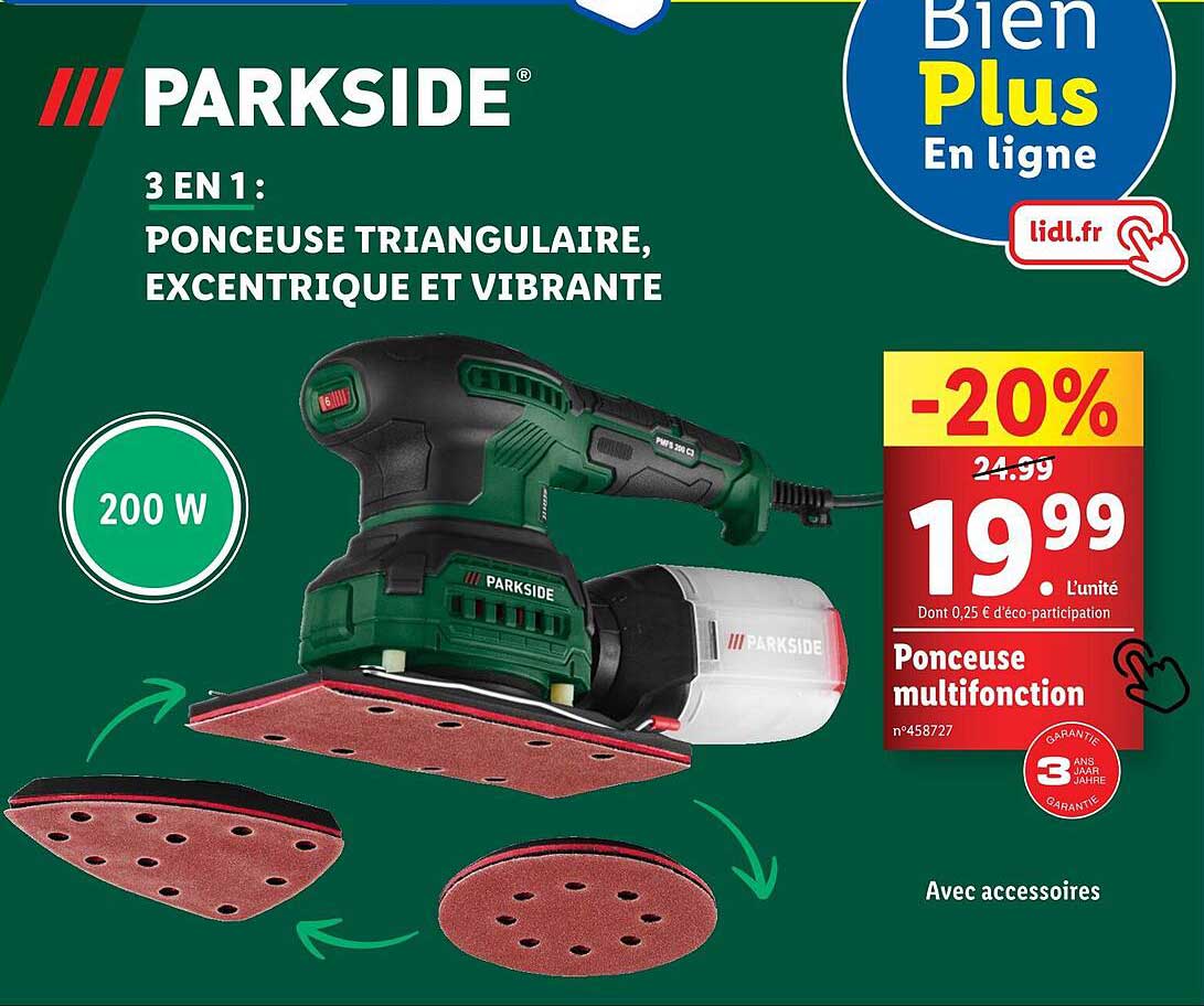 Ponceuse triangulaire, excentrique et vibrante