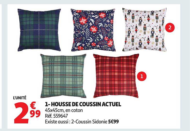 1- HOUSSE DE COUSSIN ACTUEL