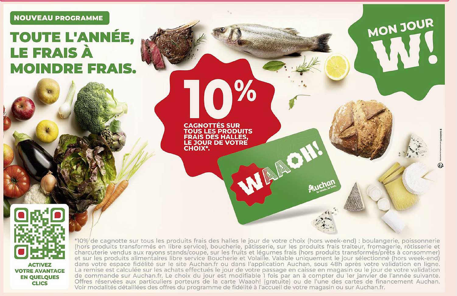 10% Cagnotte sur tous les produits frais des halles, le jour de votre choix