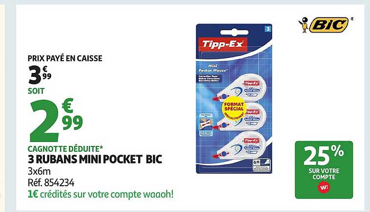 3 RUBANS MINI POCKET BIC