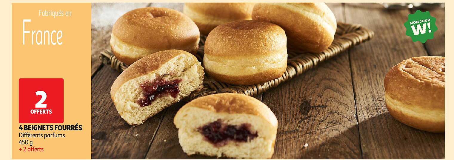 4 Beignets fourrés - Différents parfums 450 g