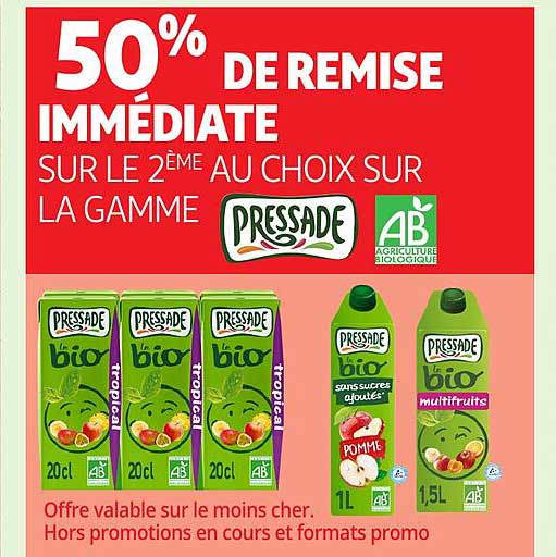 50% DE REMISE IMMÉDIATE SUR LE 2ÈME AU CHOIX SUR LA GAMME PRESSADE