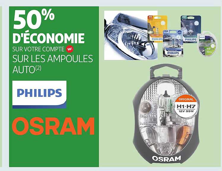 50% D'ÉCONOMIE SUR LES AMPOULES AUTO