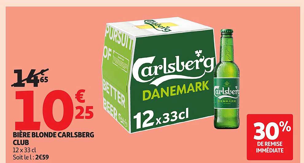 BIÈRE BLONDE CARLSBERG CLUB