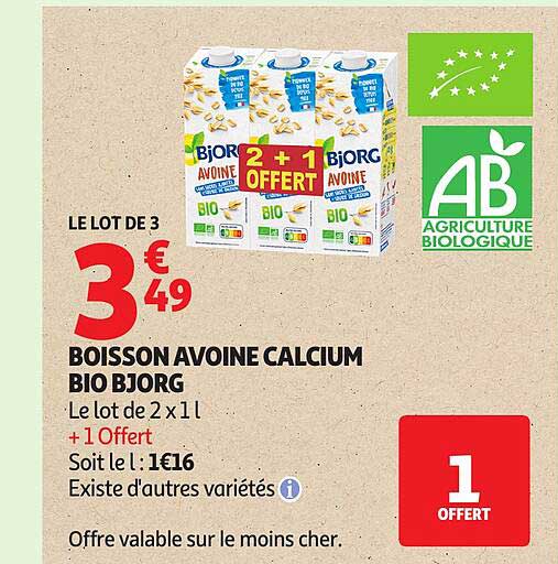 BOISSON AVOINE CALCIUM BIO BJORG
