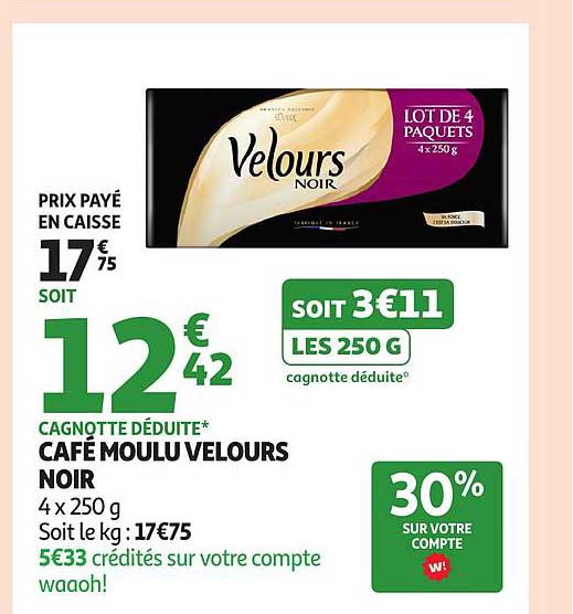 CAFE MOULU VELOURS NOIR