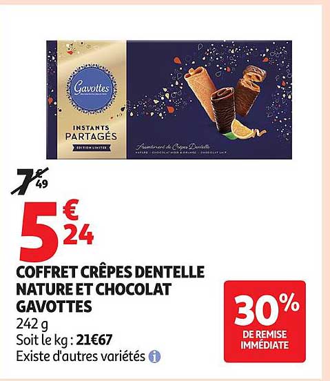 COFFRET CRÊPES DENTELLE NATURE ET CHOCOLAT GAVOTTES