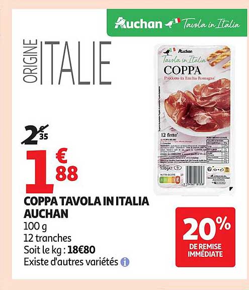 COPPA TAVOLA IN ITALIA AUCHAN