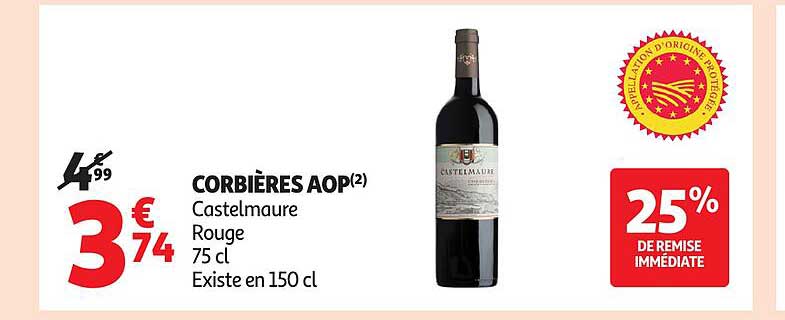 CORBIÈRES AOP(2) Castelmaure Rouge 75 cl
