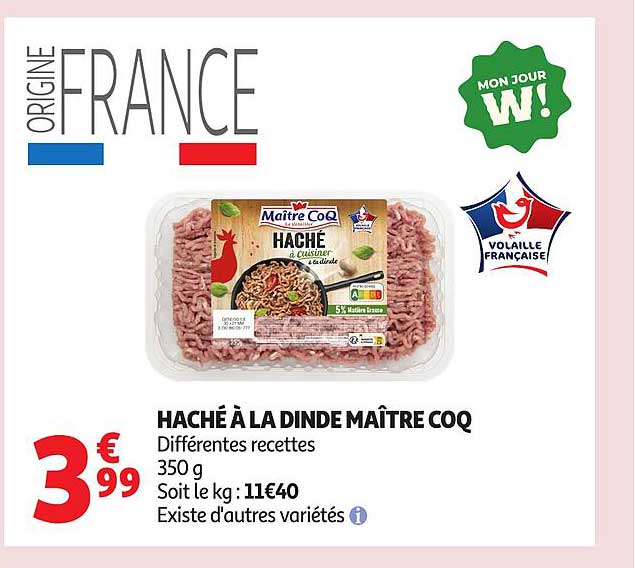 HACHÉ À LA DINDE MAÎTRE COQ