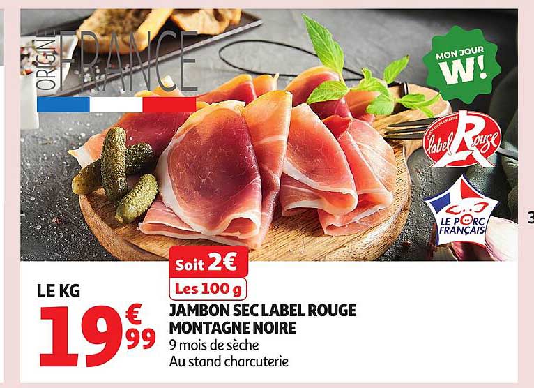 JAMBON SEC LABEL ROUGE MONTAGNE NOIRE