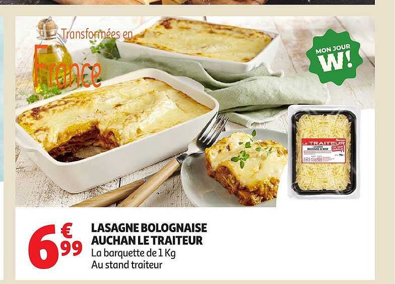 LASAGNE BOLOGNAISE AUCHAN LE TRAITEUR
