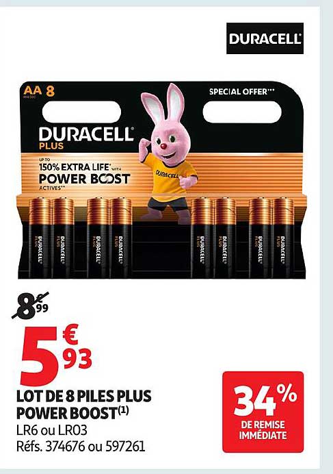 LOT DE 8 PILES PLUS POWER BOOST