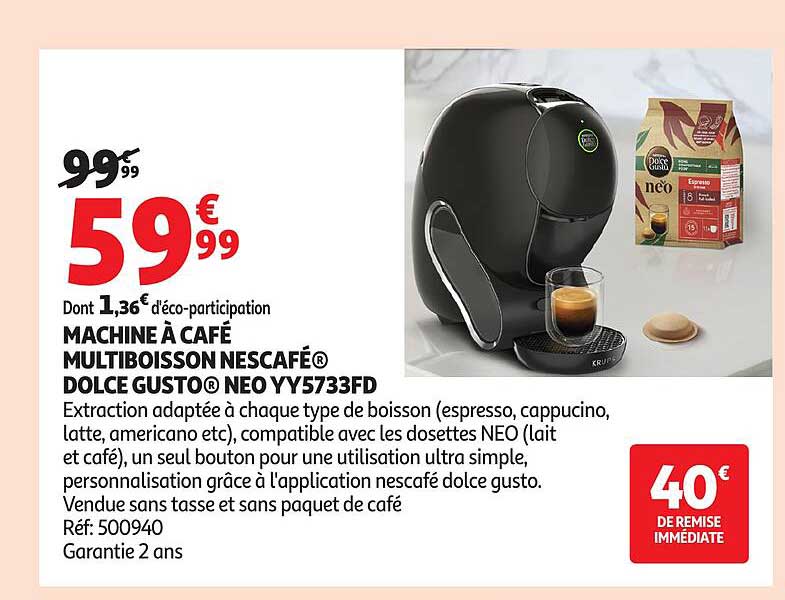 MACHINE À CAFÉ MULTIBOISSON NESCAFÉ® DOLCE GUSTO NEO YY5733FD