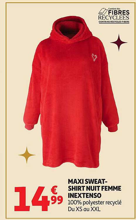 MAXI SWEAT-SHIRT NUIT FEMME INEXTENSO