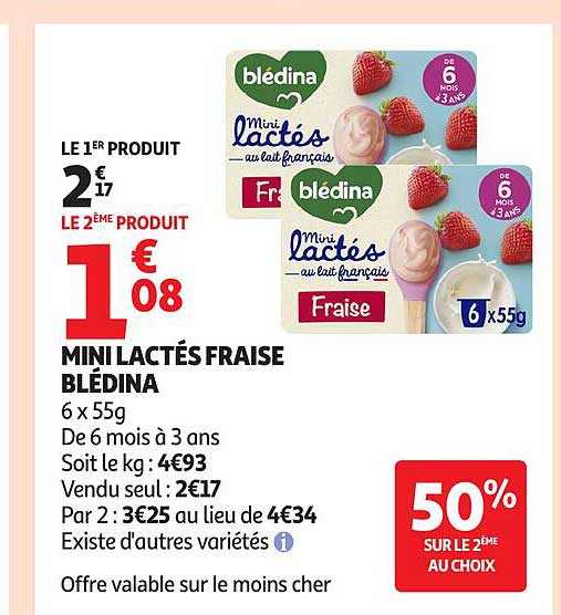 MINI LACTÉS FRAISE BLÉDINA