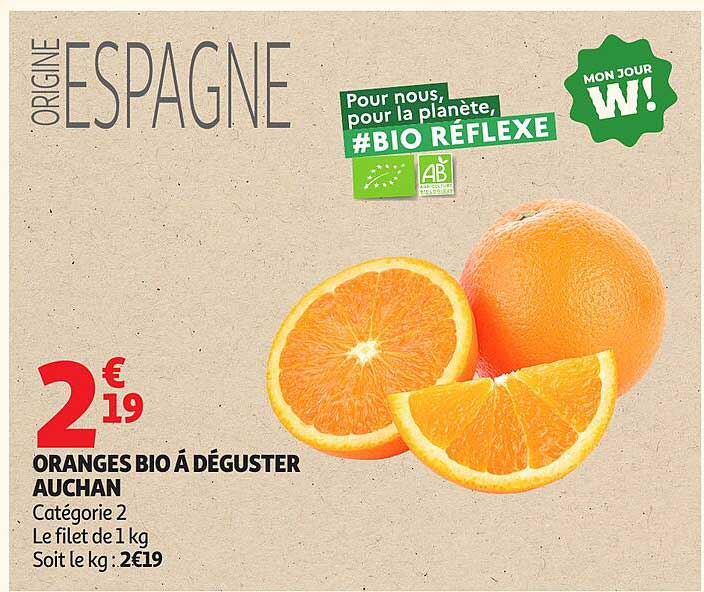 ORANGES BIO À DÉGUSTER AUCHAN