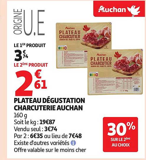 PLATEAU DÉGUSTATION CHARCUTERIE AUCHAN