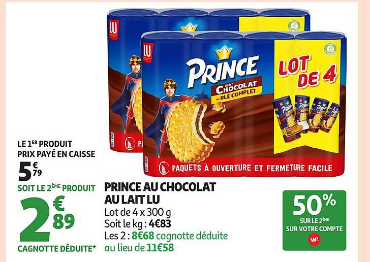 PRINCE AU CHOCOLAT AU LAIT LU