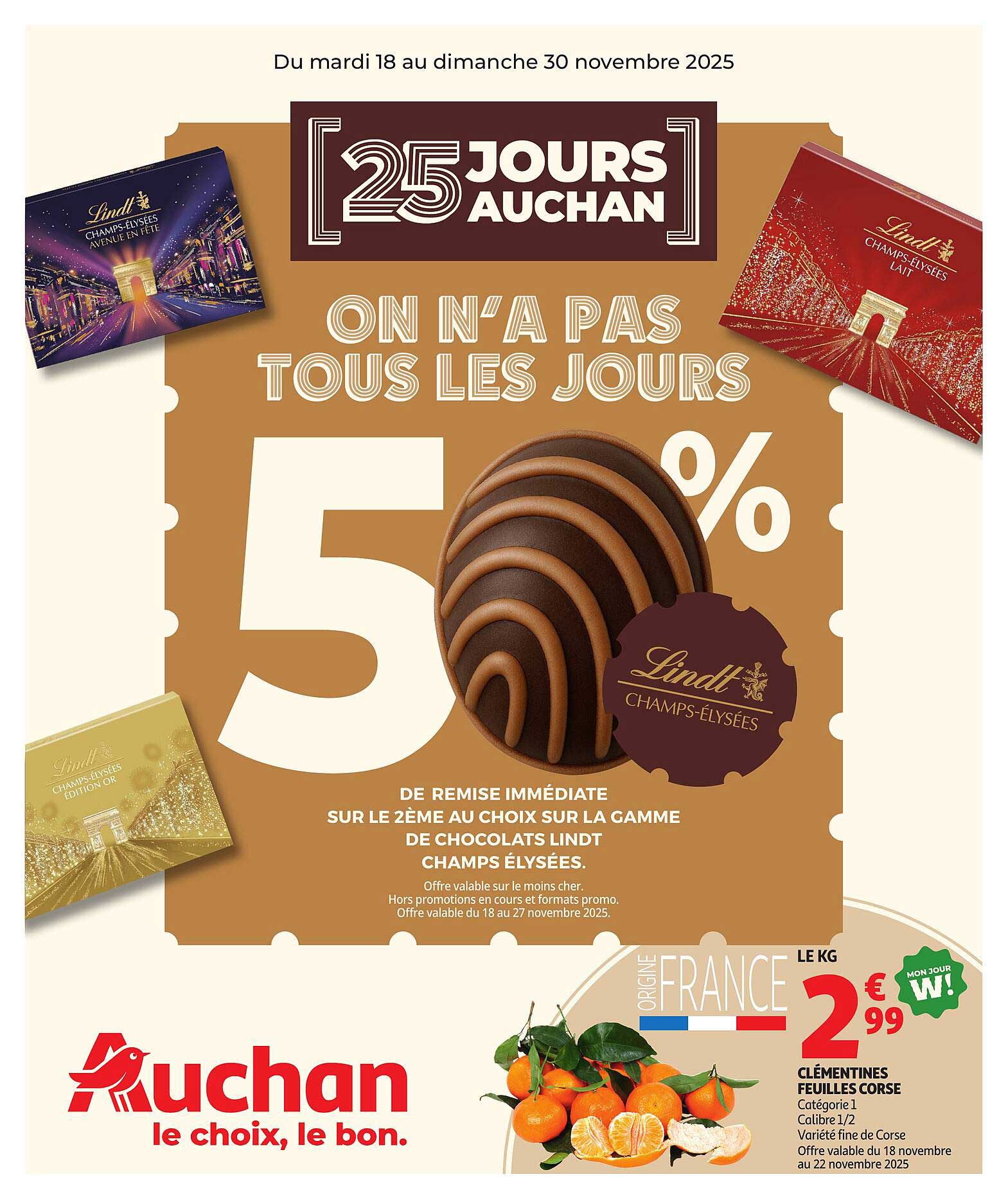 Promotion sur la gamme de chocolats Lindt Champs-Élysées