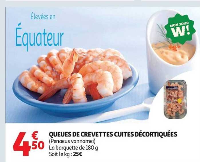 QUEUES DE CREVETTES CUITES DÉCORTIQUÉES