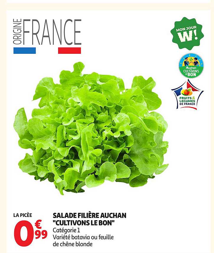 SALADE FILIÈRE AUCHAN "CULTIVONS LE BON"