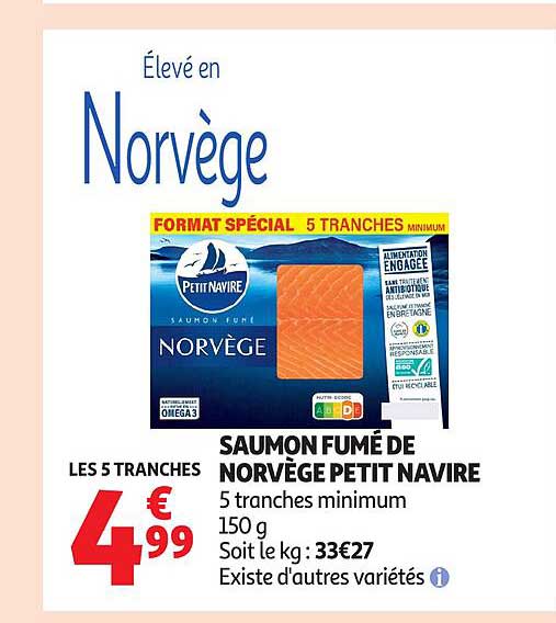SAUMON FUMÉ DE NORVÈGE PETIT NAVIRE