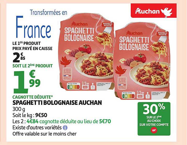 SPAGHETTI BOLOGNAISE AUCHAN