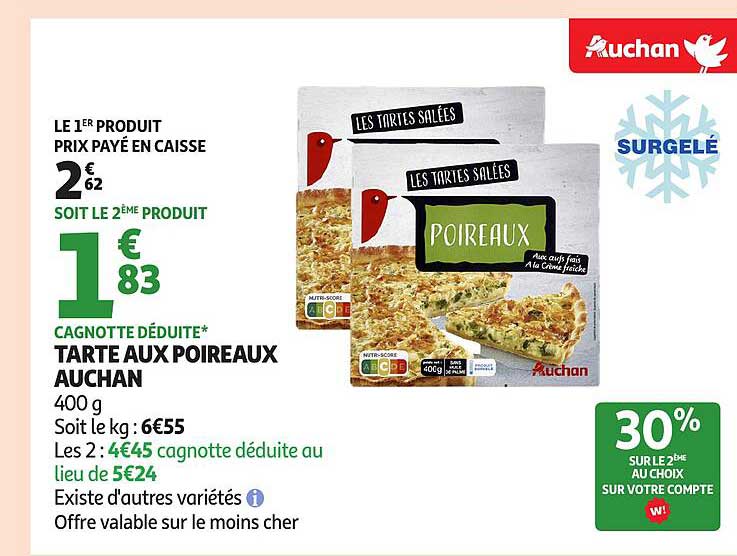 TARTE AUX POIREAUX AUCHAN