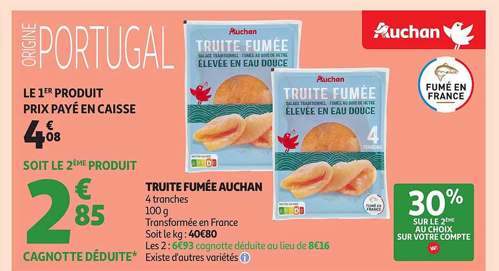 TRUITE FUMÉE AUCHAN