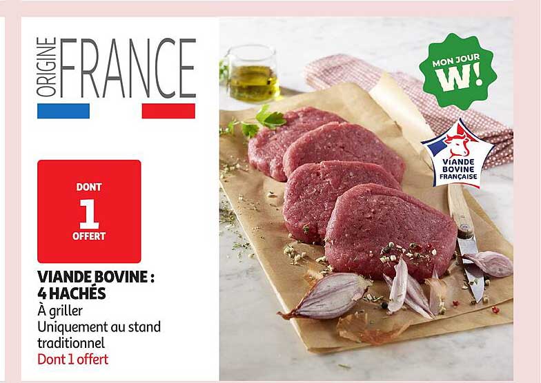 Viande bovine : 4 hachés