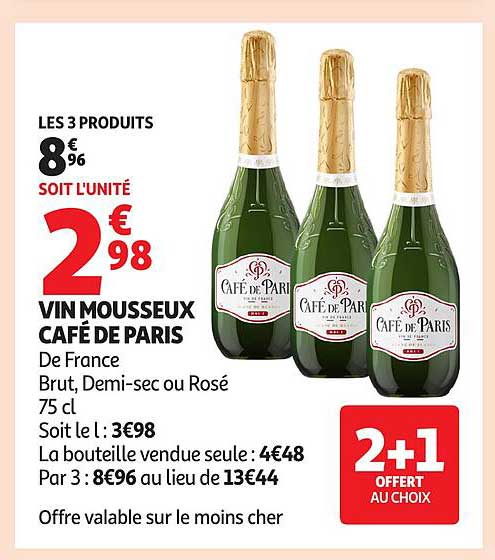 VIN MOUSSUEUX CAFÉ DE PARIS