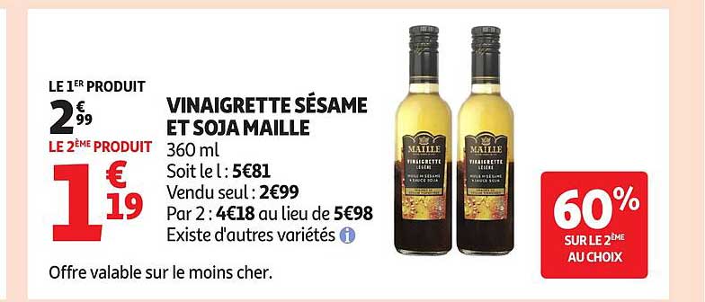 VINAIGRETTE SÉSAME ET SOJA MAILLE