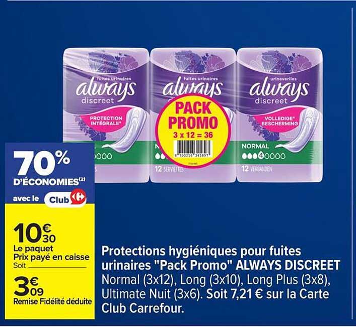 Pack Promo ALWAYS DISCREET