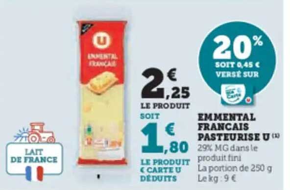 EMMENTAL FRANÇAIS PASTEURISÉ U