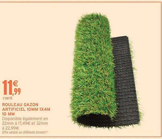 ROULEAU GAZON ARTIFICIEL 10MM 1X4M 10 MM