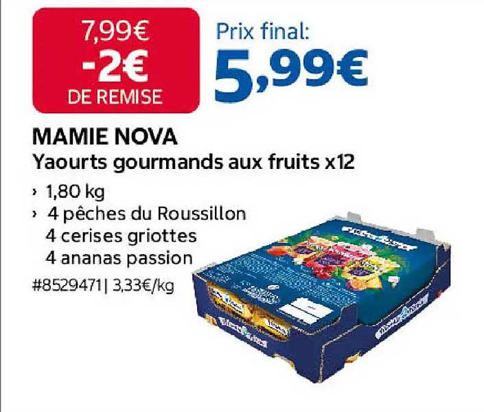MAMIE NOVA Yaourts gourmands aux fruits x12