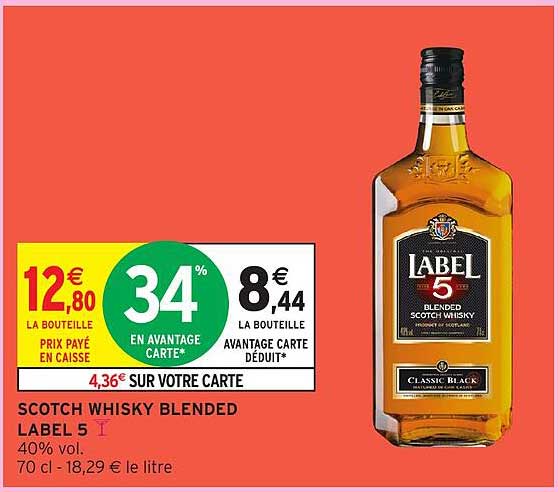 SCOTCH WHISKY BLENDED LABEL 5