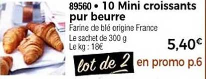 10 Mini croissants pur beurre