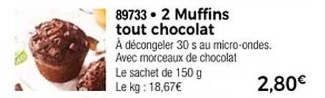 2 Muffins tout chocolat