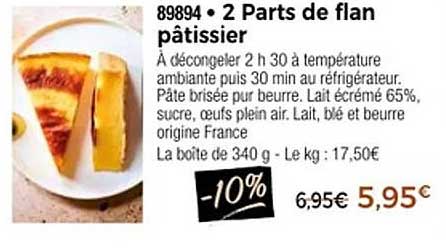 2 Parts de flan pâtissier