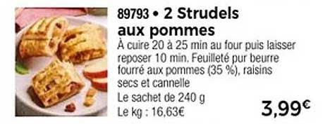 2 Strudels aux pommes