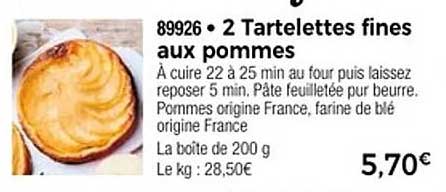 2 Tartelettes fines aux pommes
