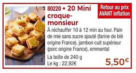 20 Mini croque-monsieur