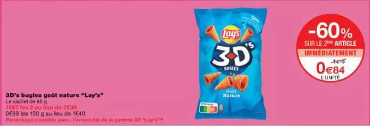 3D's bugles goût nature "Lay's"